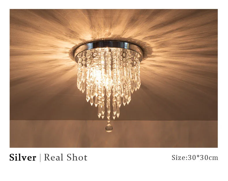WCUS Golden Ceiling Light Hanging Crystal Ceiling Lamp