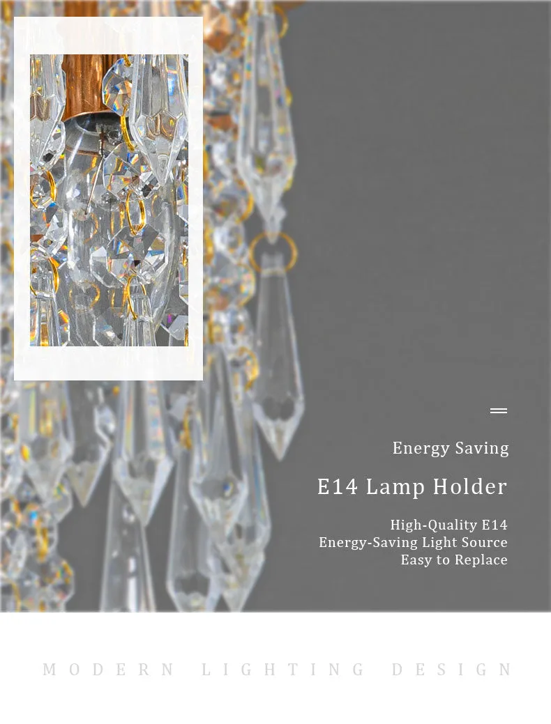 WCUS Golden Ceiling Light Hanging Crystal Ceiling Lamp