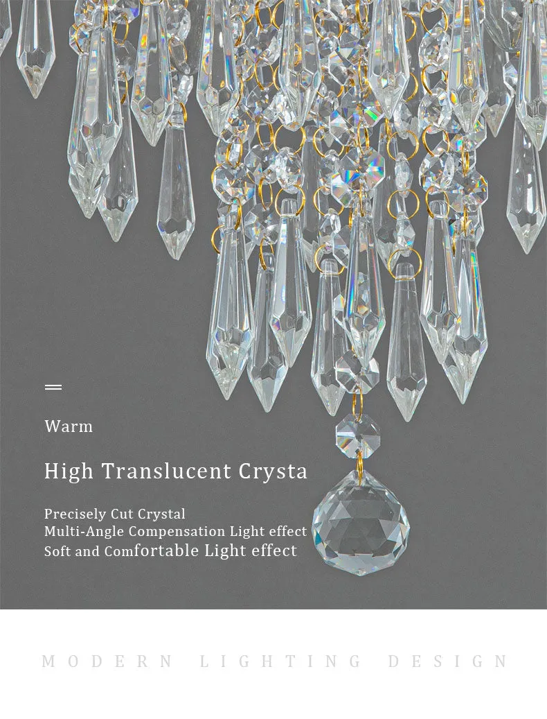 WCUS Golden Ceiling Light Hanging Crystal Ceiling Lamp