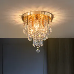 WCUS Golden Ceiling Light Hanging Crystal Ceiling Lamp