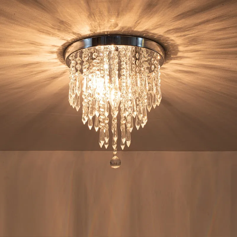 WCUS Golden Ceiling Light Hanging Crystal Ceiling Lamp
