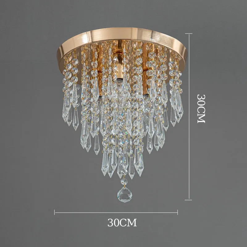 WCUS Golden Ceiling Light Hanging Crystal Ceiling Lamp