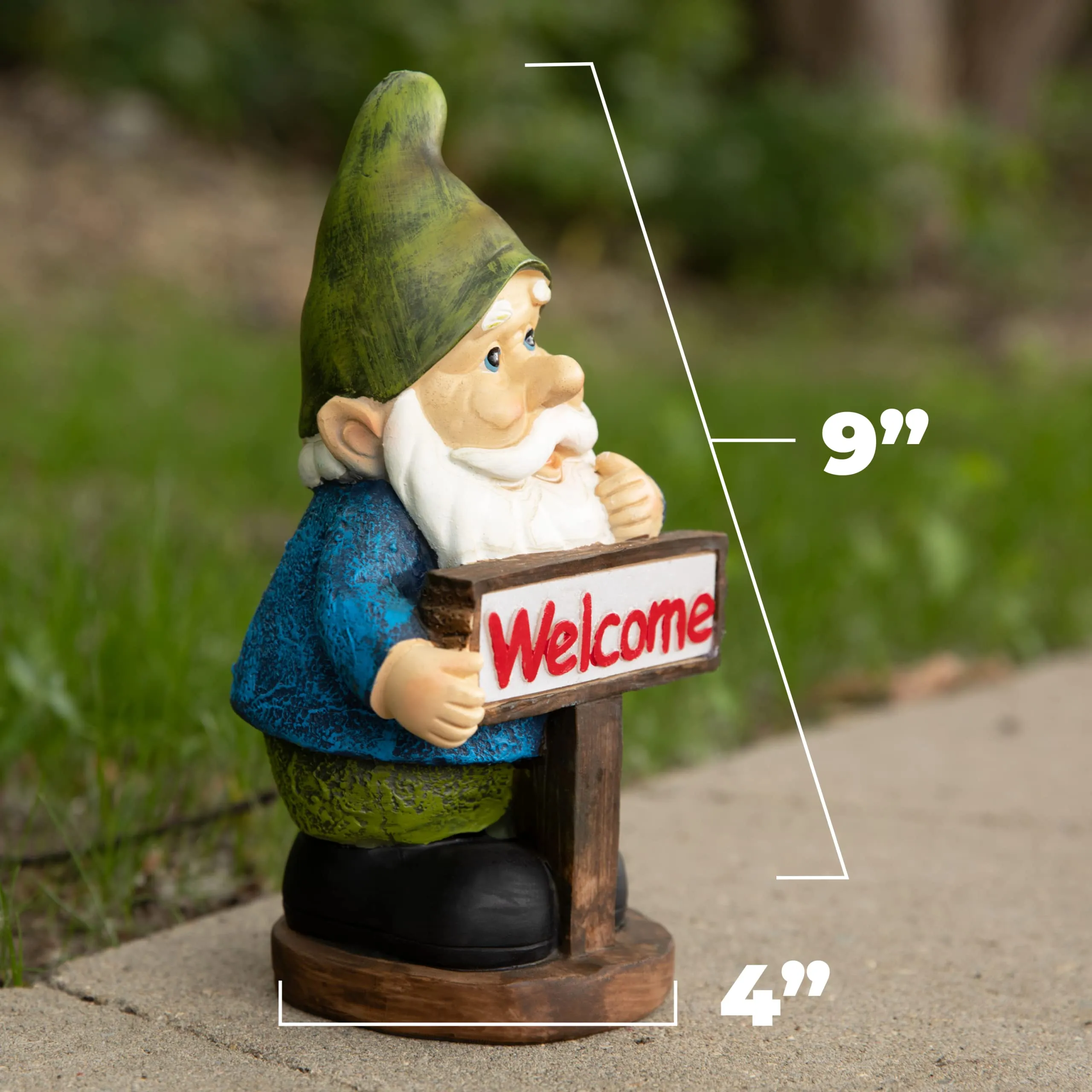 Welcome Gnome Solar Powered Outdoor LED Garden