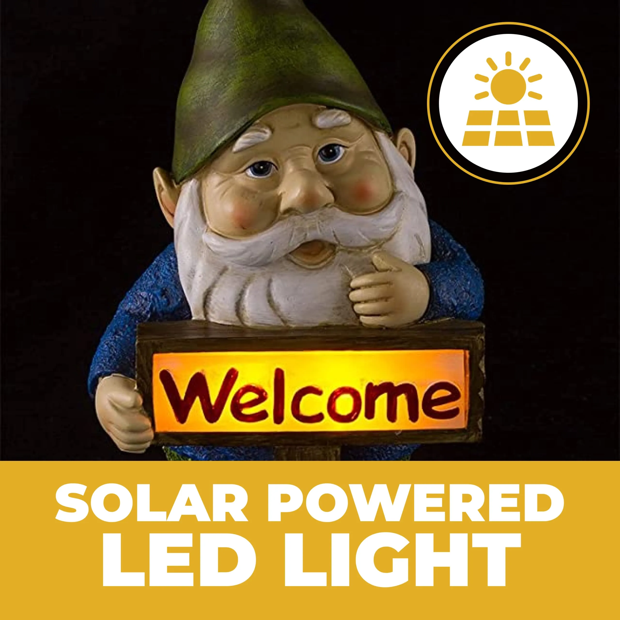 Welcome Gnome Solar Powered Outdoor LED Garden