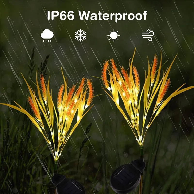 Wheat Ears Solar Outdoor Waterproof LED Ground Plug Lamp