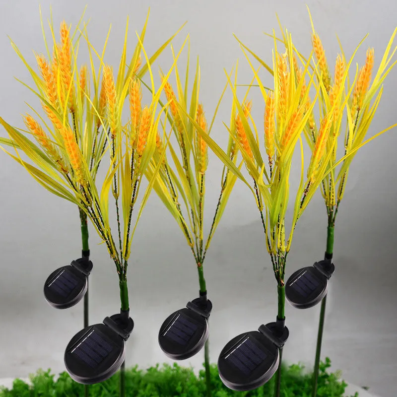 Wheat Ears Solar Outdoor Waterproof LED Ground Plug Lamp
