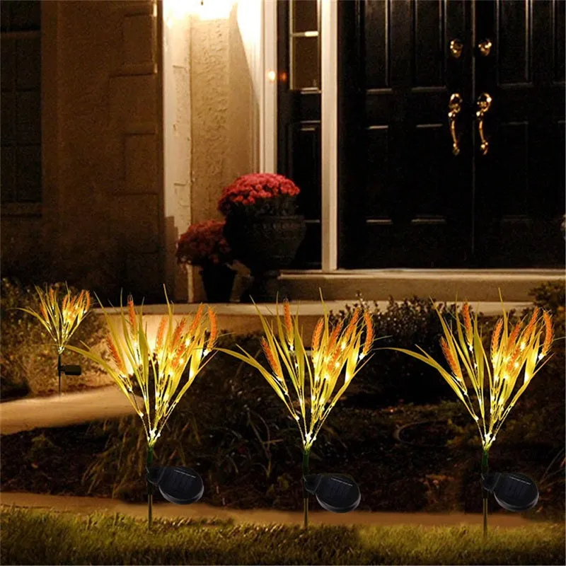 Wheat Ears Solar Outdoor Waterproof LED Ground Plug Lamp
