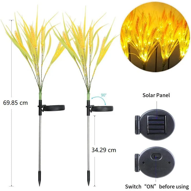 Wheat Ears Solar Outdoor Waterproof LED Ground Plug Lamp