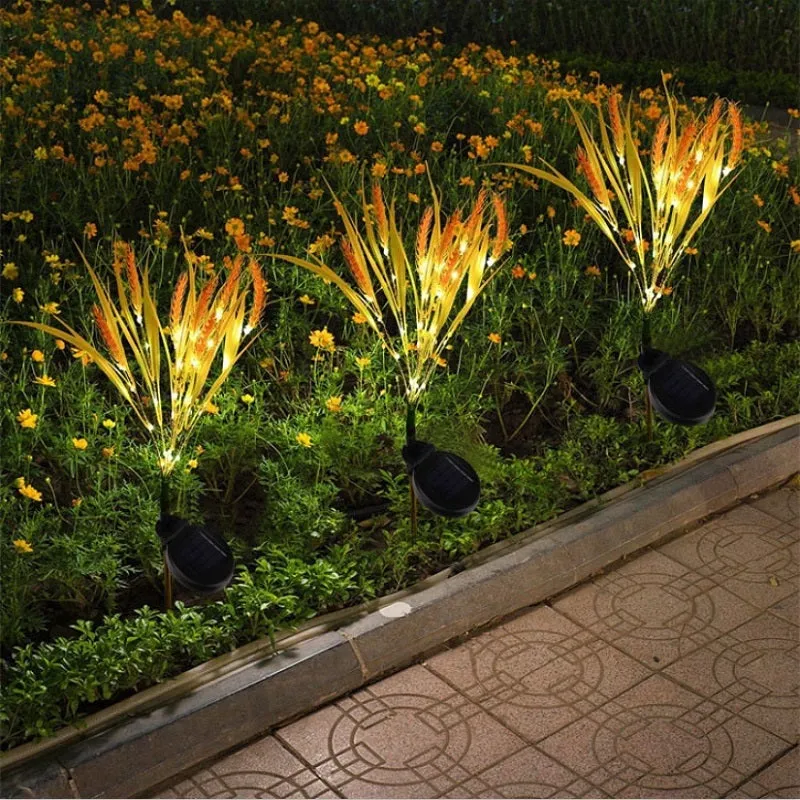 Wheat Ears Solar Outdoor Waterproof LED Ground Plug Lamp