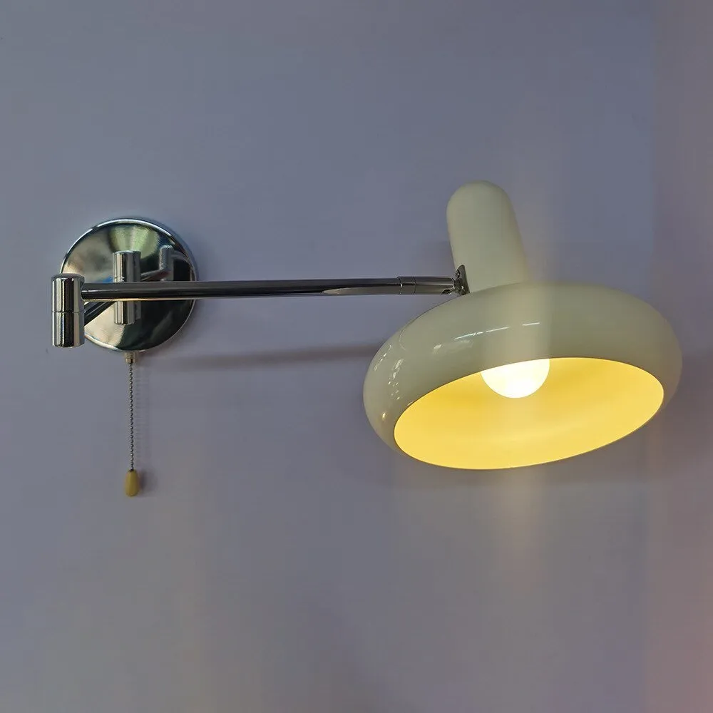 White Swing Arm LED Wall Lamp with E27 Sconce