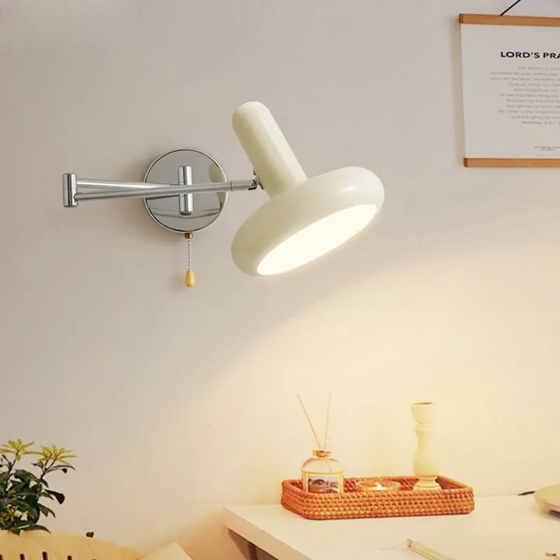 White Swing Arm LED Wall Lamp with E27 Sconce