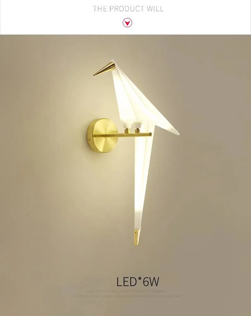 WON Cerise LED Wall Lamp Nordic Creative Bird