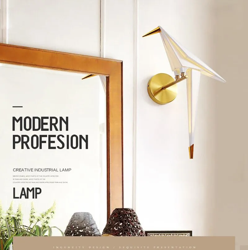 WON Cerise LED Wall Lamp Nordic Creative Bird