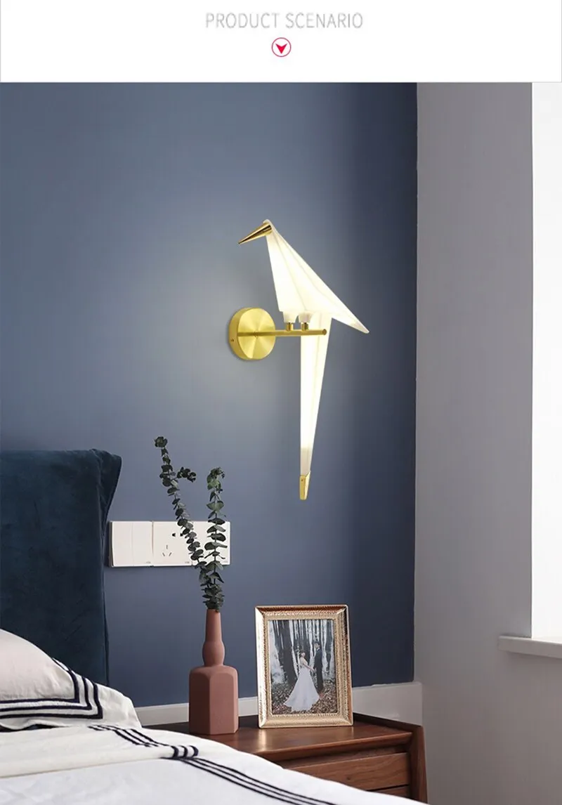 WON Cerise LED Wall Lamp Nordic Creative Bird