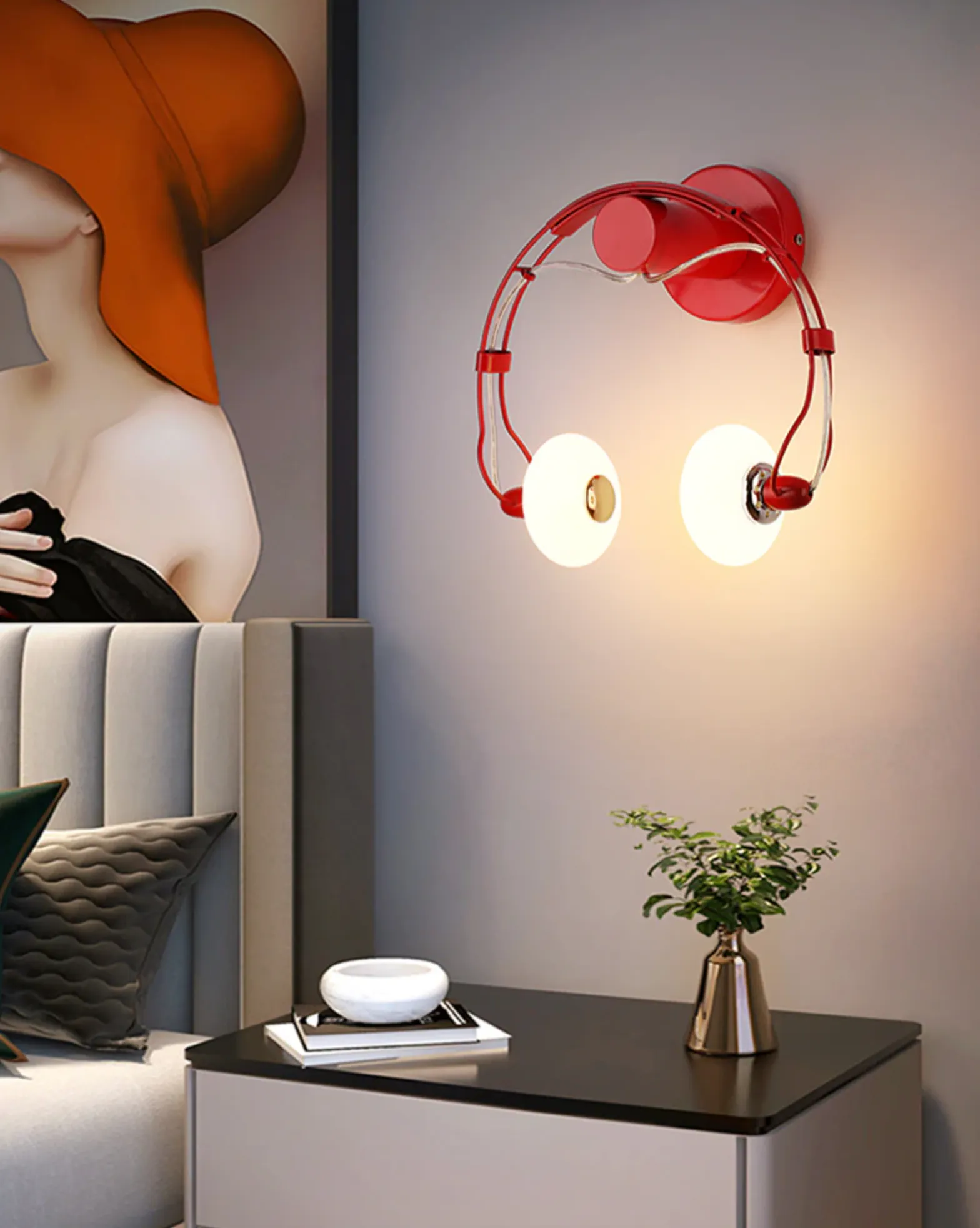 WON Creative Wall Lamps Earphone Shape Lighting