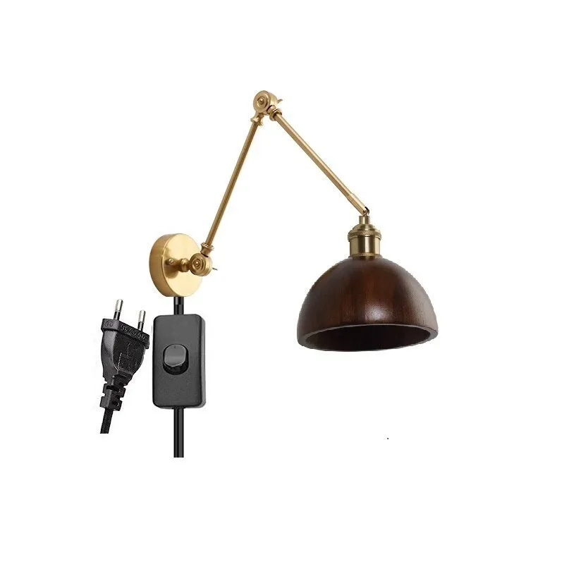 Wooden Swing Arm LED Wall Sconce