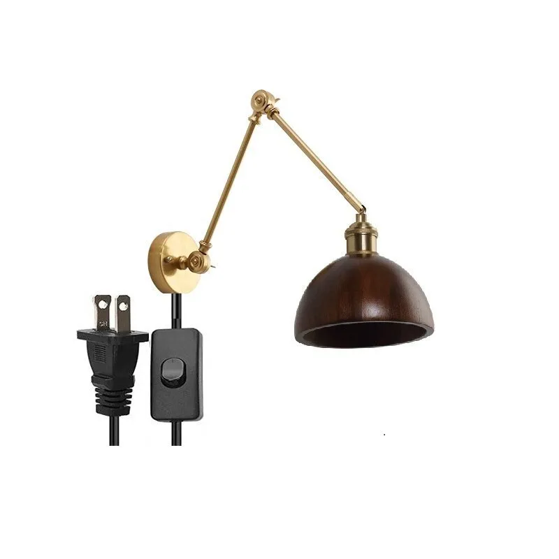 Wooden Swing Arm LED Wall Sconce