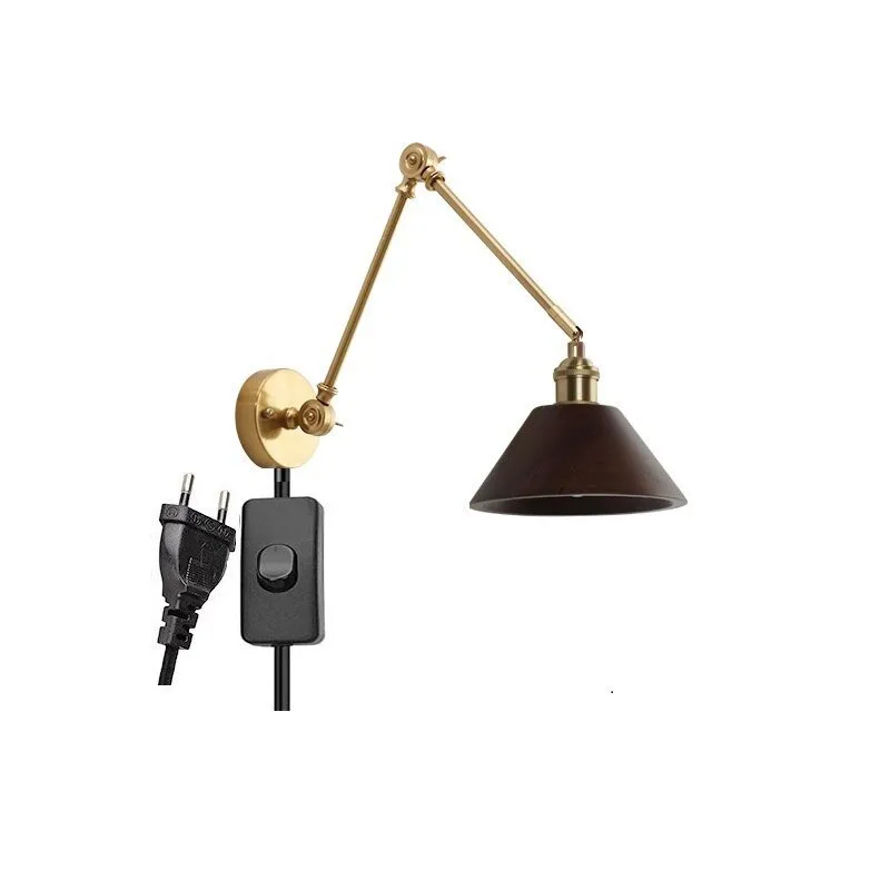 Wooden Swing Arm LED Wall Sconce