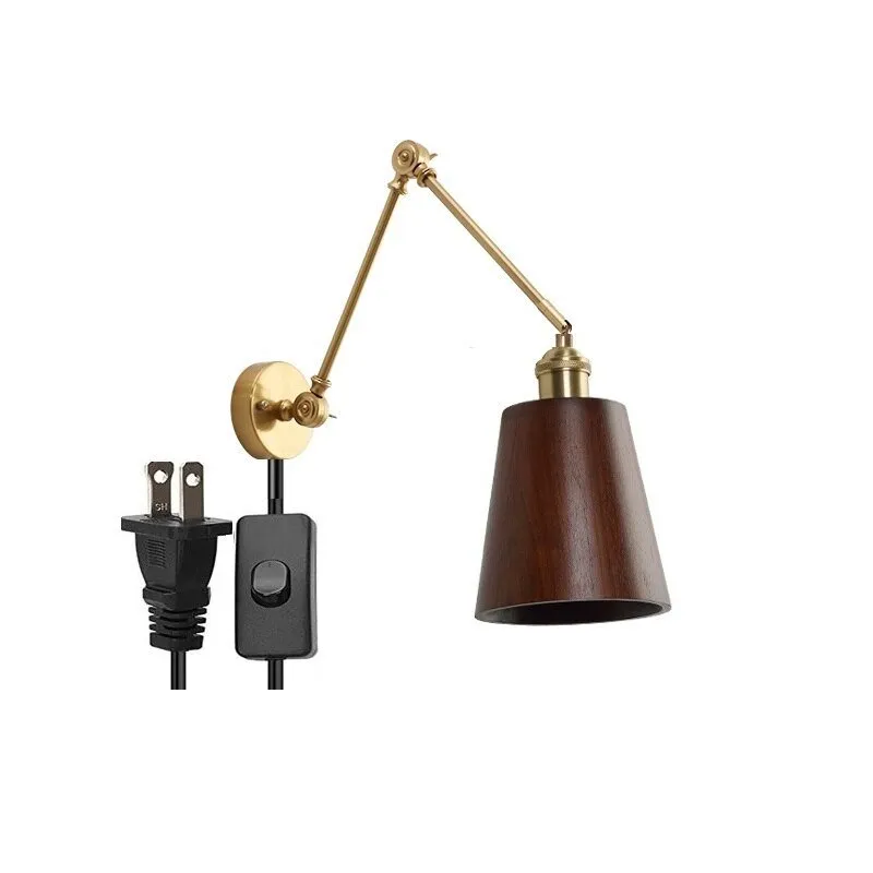 Wooden Swing Arm LED Wall Sconce
