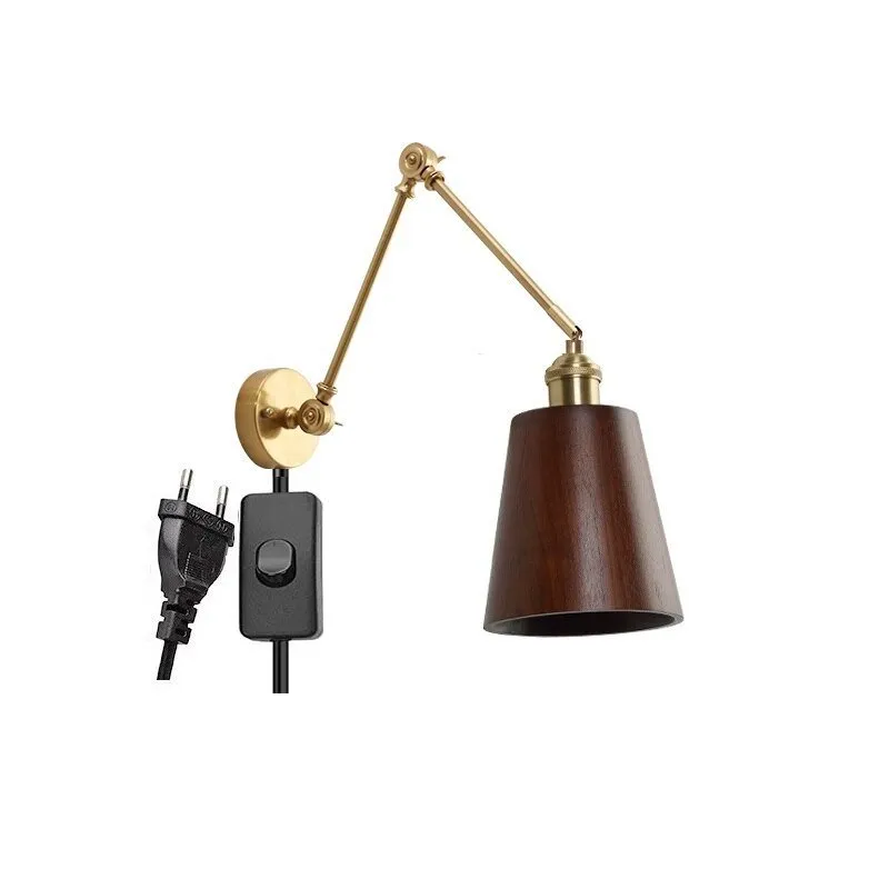 Wooden Swing Arm LED Wall Sconce