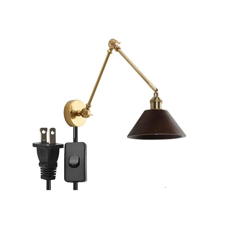 Wooden Swing Arm LED Wall Sconce