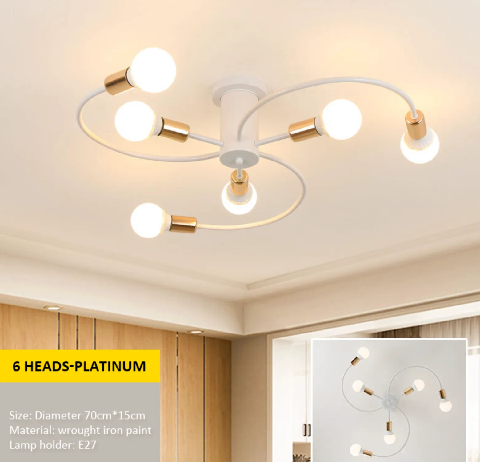 XC Kongkang Modern Iron Ceiling Chandelier for Indoor Lighting