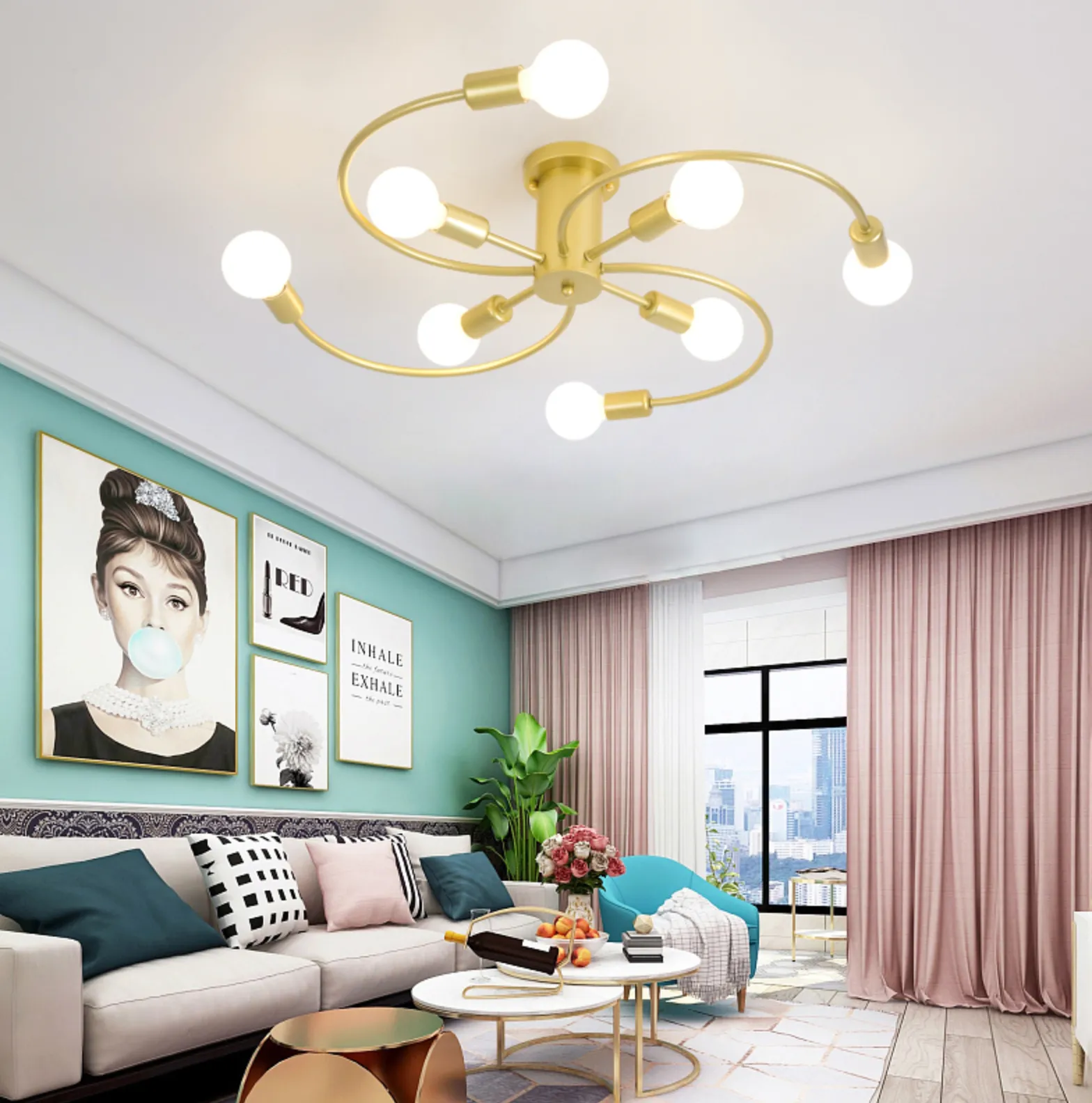 XC Kongkang Modern Iron Ceiling Chandelier for Indoor Lighting