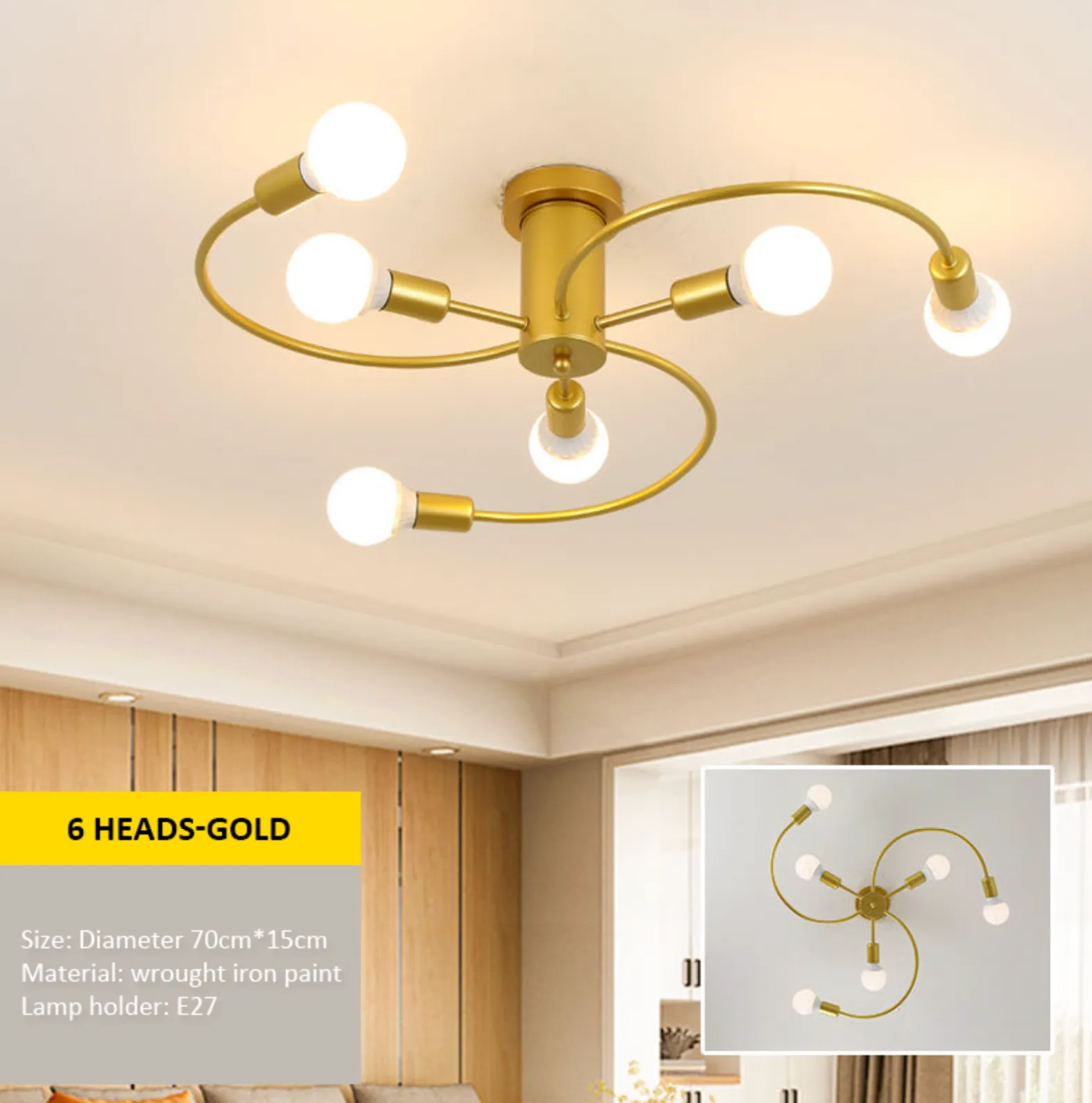 XC Kongkang Modern Iron Ceiling Chandelier for Indoor Lighting