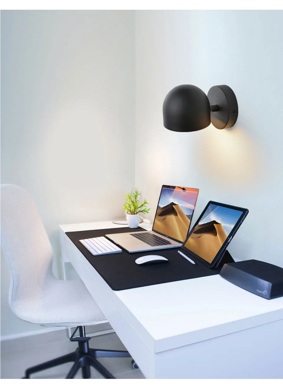 YoE 9W Smart Touch Stepless Dimming Wall Light 350° Rotatable